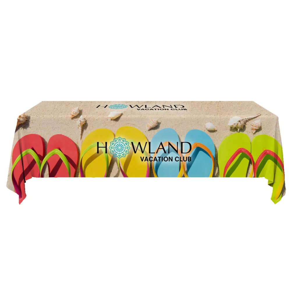 Custom printed table covers for trade shows and branded event displays