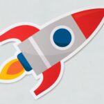 Rocket ship launching symbol icon