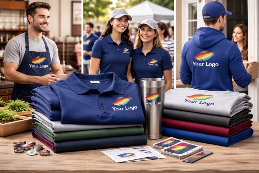 Branded apparel and promo products that build brand recognition